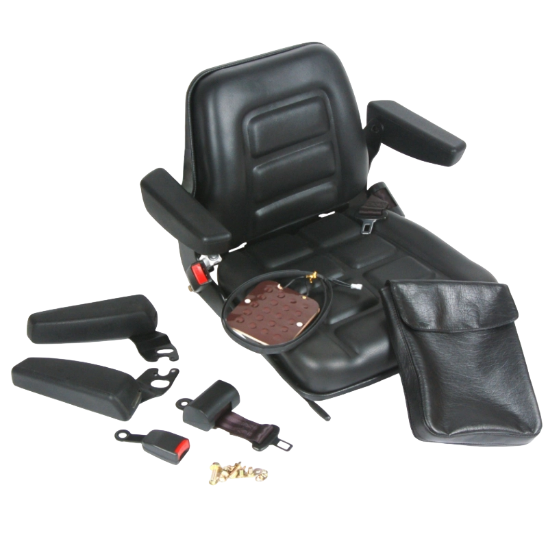 BF1-1 Durable Ergonomic Certified Forklift Seat for Internal Combustion Forklifts with Black Vinyl